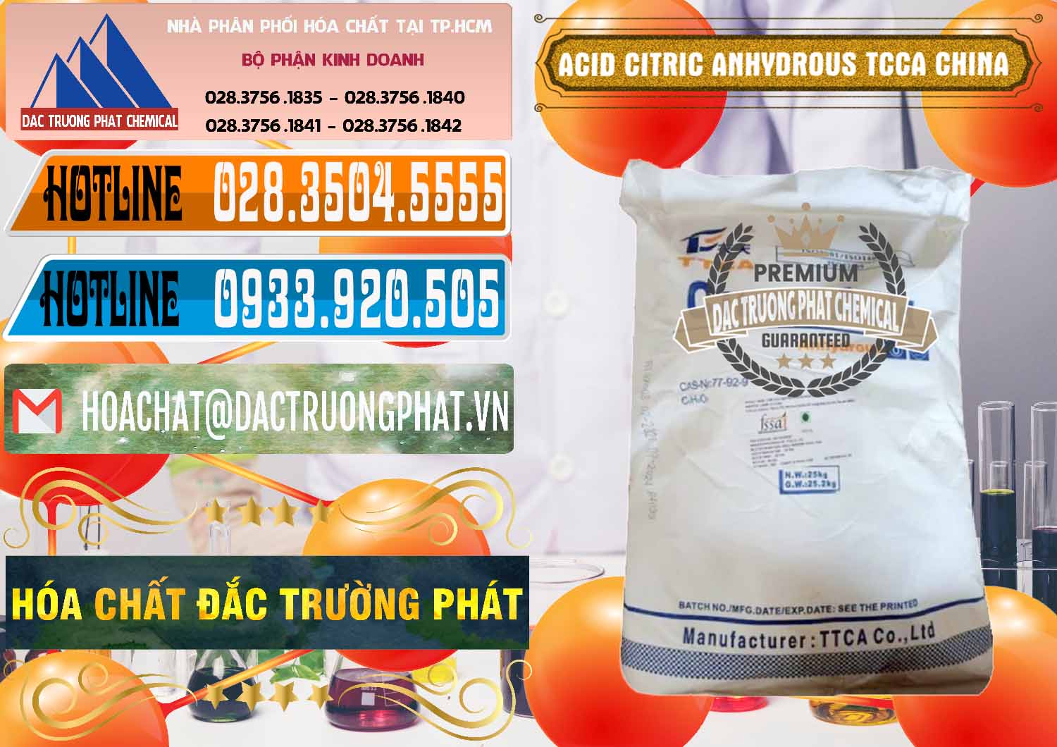 Cty chuyên nhập khẩu & bán Acid Citric - Axit Citric Anhydrous TCCA Trung Quốc China - 0442 - Đơn vị chuyên bán - phân phối hóa chất tại TP.HCM - stmp.net