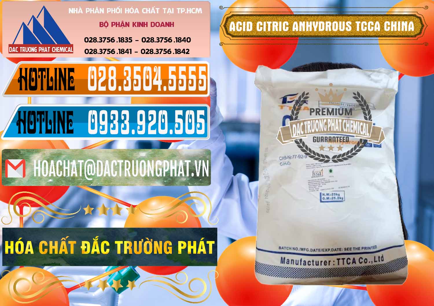 Công ty chuyên kinh doanh - bán Acid Citric - Axit Citric Anhydrous TCCA Trung Quốc China - 0442 - Đơn vị chuyên cung ứng & phân phối hóa chất tại TP.HCM - stmp.net