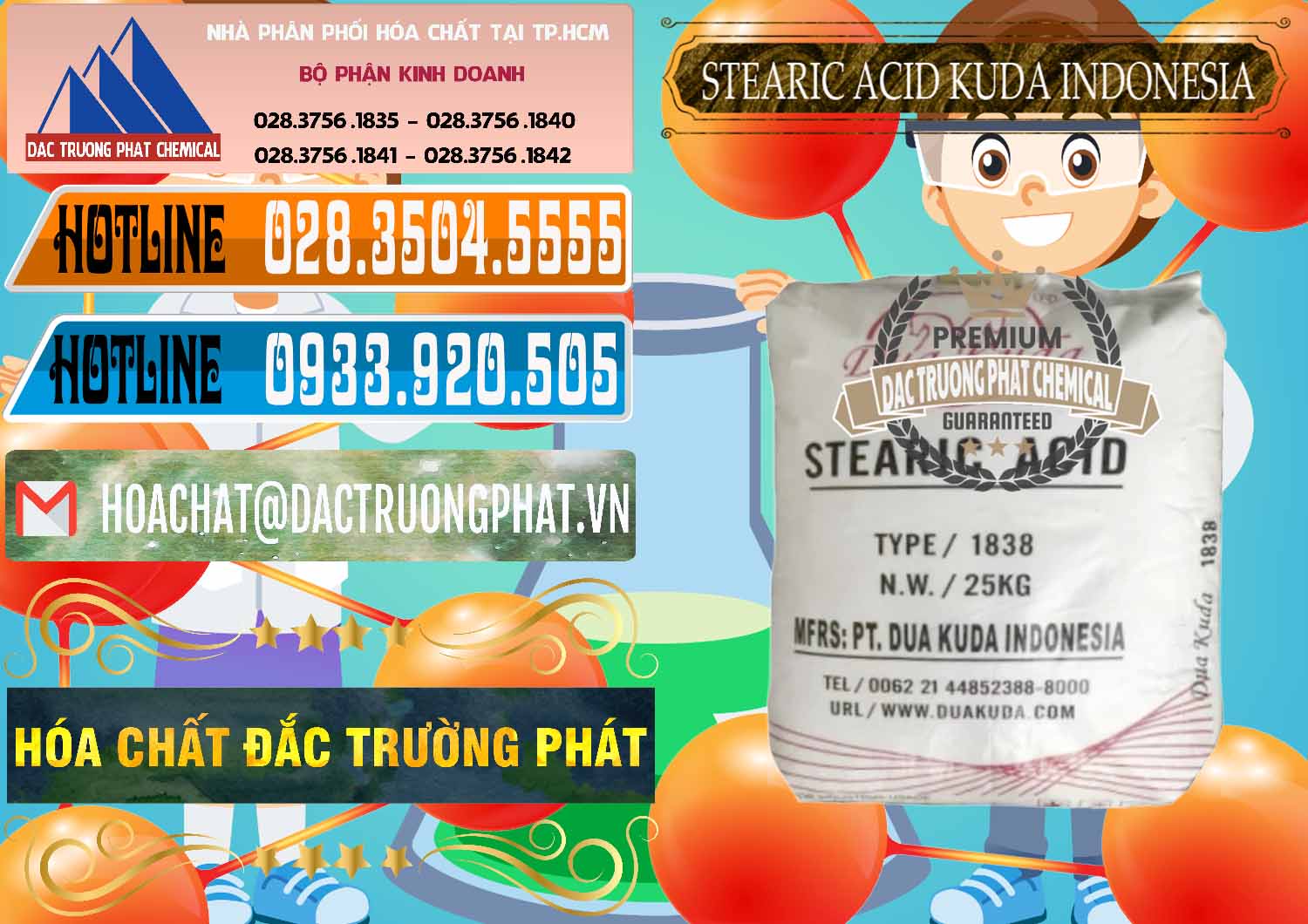 Nơi chuyên cung ứng ( bán ) Axit Stearic - Stearic Acid Dua Kuda Indonesia - 0388 - Chuyên kinh doanh ( phân phối ) hóa chất tại TP.HCM - stmp.net