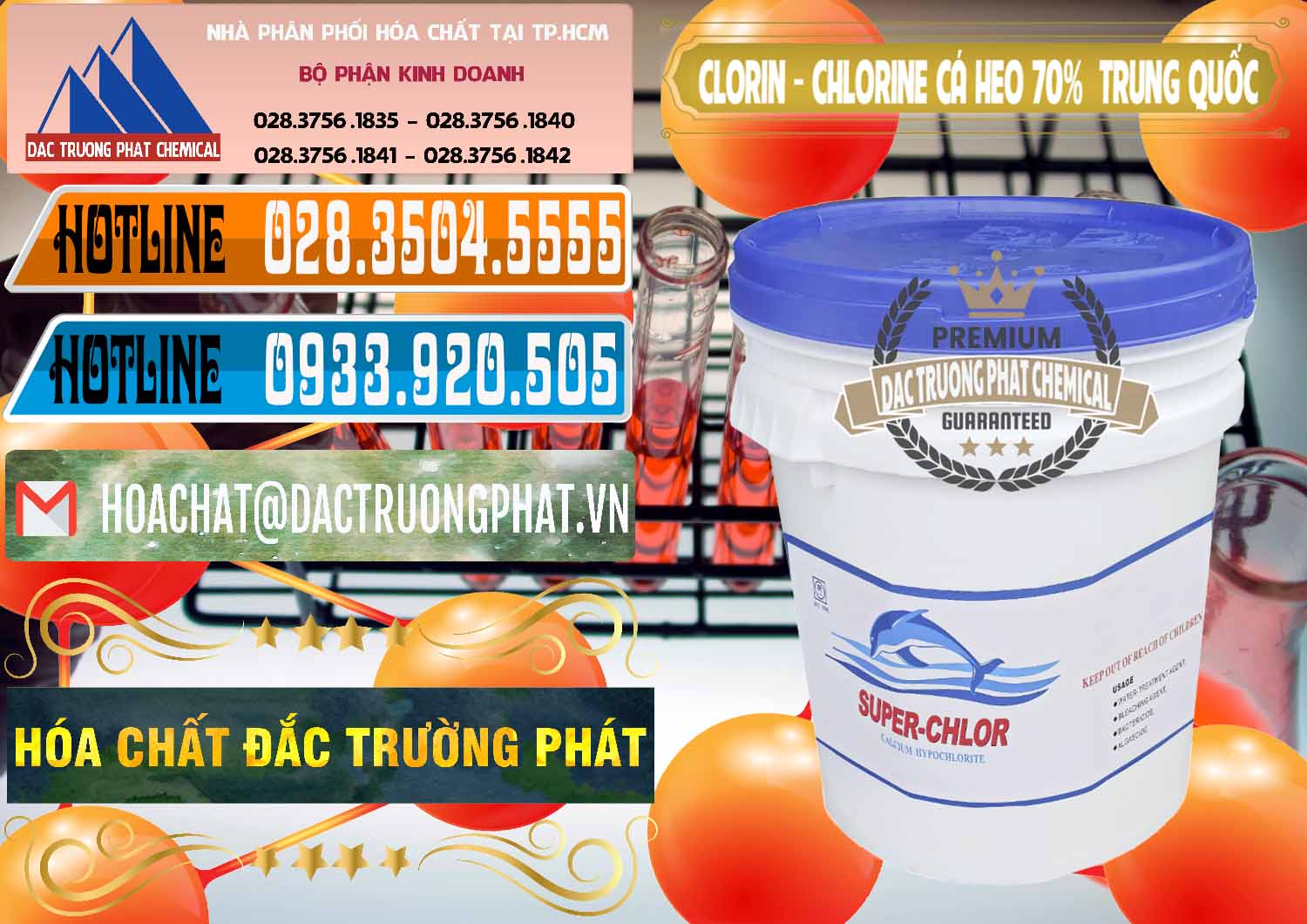 Cty phân phối và bán Clorin - Chlorine Cá Heo 70% Super Chlor Nắp Xanh Trung Quốc China - 0209 - Cty kinh doanh & cung cấp hóa chất tại TP.HCM - stmp.net