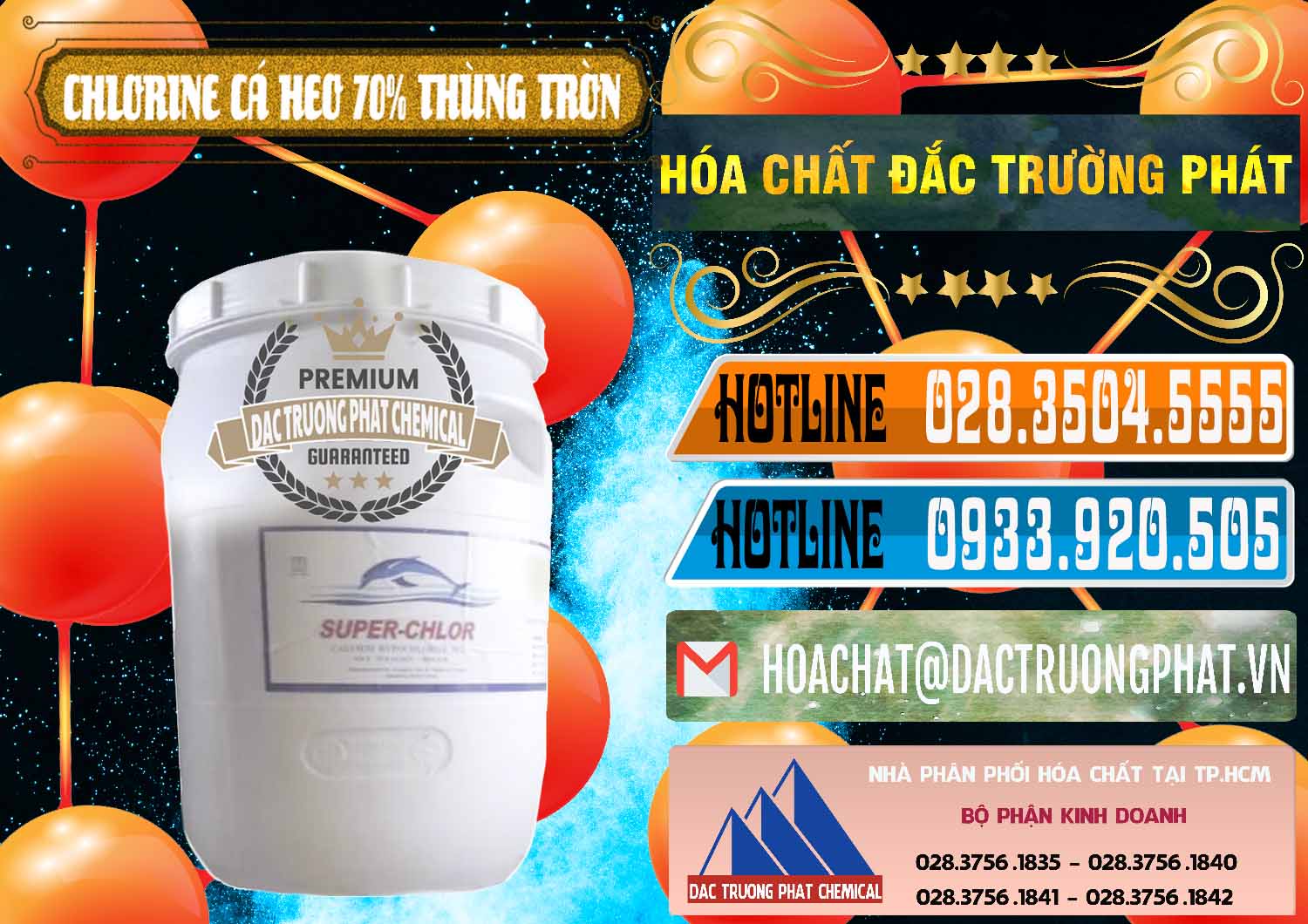 Nhà cung ứng - bán Clorin - Chlorine Cá Heo 70% Super Chlor Thùng Tròn Nắp Trắng Trung Quốc China - 0239 - Nơi phân phối _ kinh doanh hóa chất tại TP.HCM - stmp.net