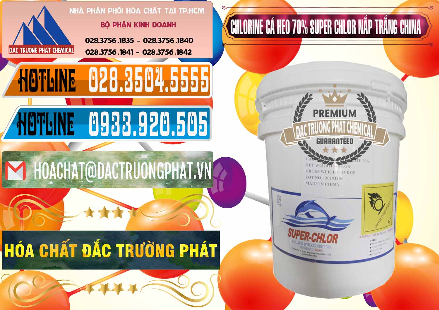 Nhà phân phối & bán Clorin - Chlorine Cá Heo 70% Super Chlor Nắp Trắng Trung Quốc China - 0240 - Cty kinh doanh _ phân phối hóa chất tại TP.HCM - stmp.net