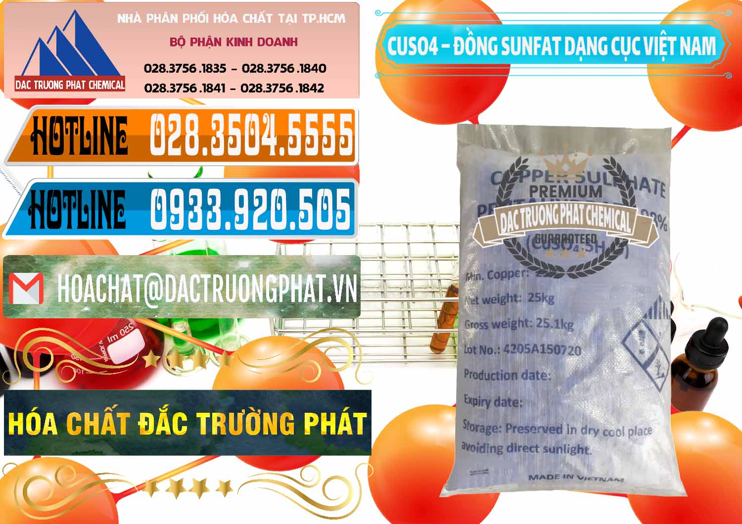 Công ty cung cấp - bán CUSO4 – Đồng Sunfat Dạng Cục Việt Nam - 0303 - Cty cung ứng & bán hóa chất tại TP.HCM - stmp.net