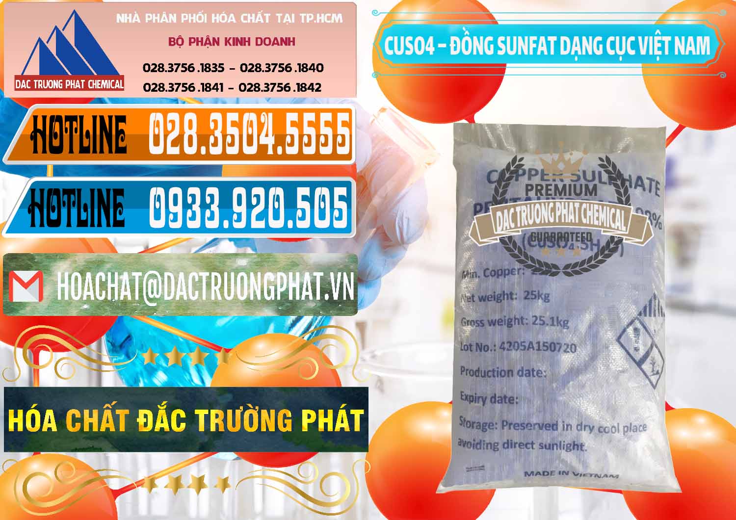 Cty cung ứng và bán CUSO4 – Đồng Sunfat Dạng Cục Việt Nam - 0303 - Cty chuyên bán ( cung cấp ) hóa chất tại TP.HCM - stmp.net