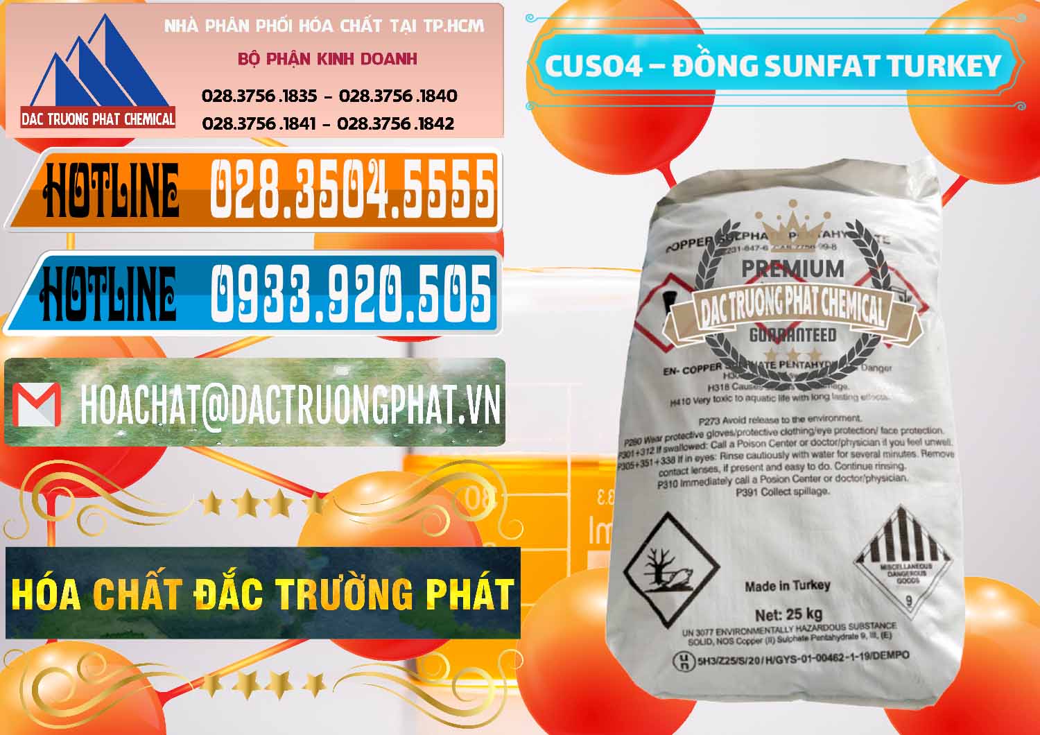 Cty nhập khẩu ( bán ) CuSO4 – Đồng Sunfat Thổ Nhĩ Kỳ Turkey - 0481 - Đơn vị chuyên cung cấp - kinh doanh hóa chất tại TP.HCM - stmp.net