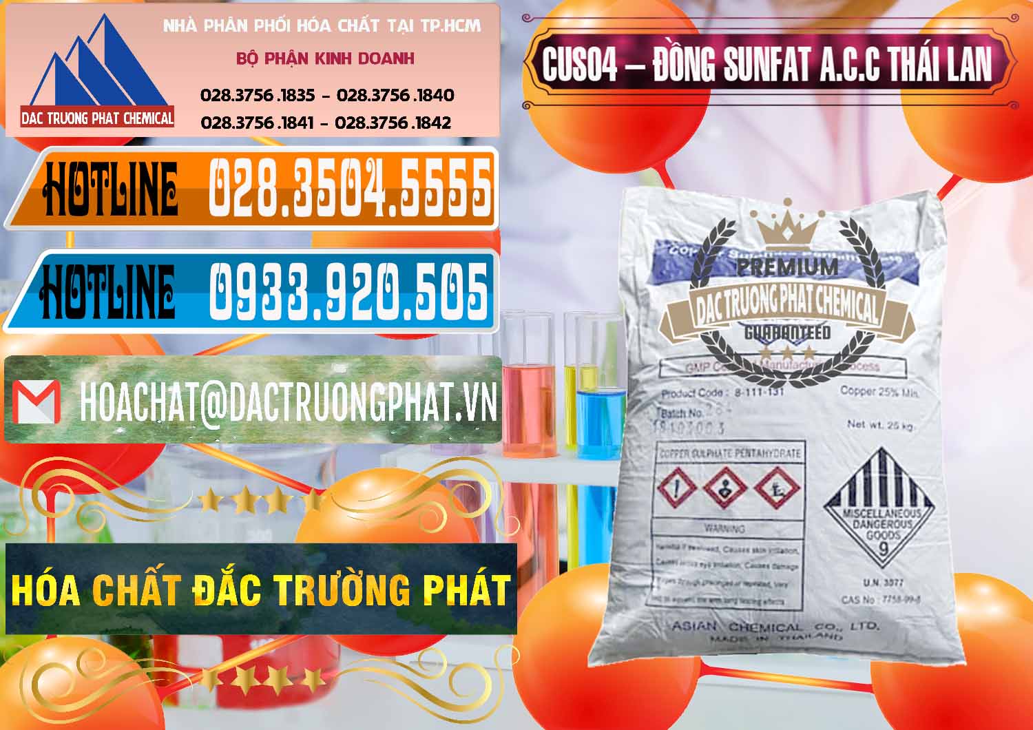 Đơn vị chuyên bán - cung ứng CuSO4 – Đồng Sunfat A.C.C Thái Lan - 0249 - Nơi chuyên bán - phân phối hóa chất tại TP.HCM - stmp.net