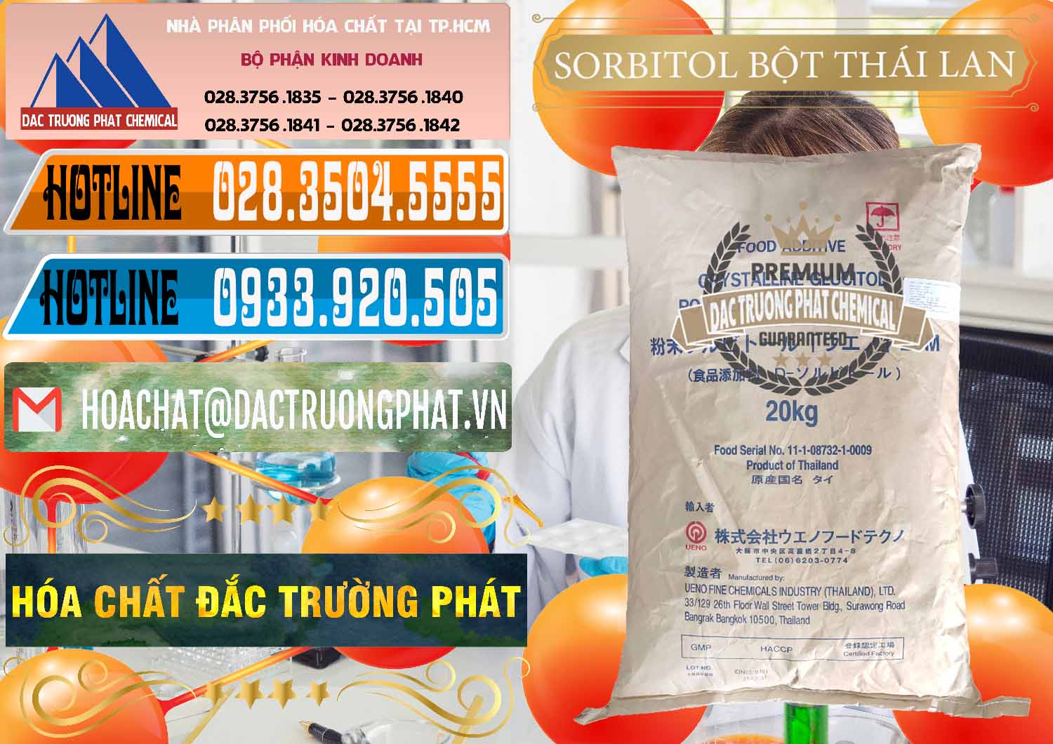 Công ty chuyên kinh doanh ( bán ) D-Sorbitol Bột - C6H14O6 Food Grade Thái Lan Thailand - 0322 - Nơi cung cấp và phân phối hóa chất tại TP.HCM - stmp.net