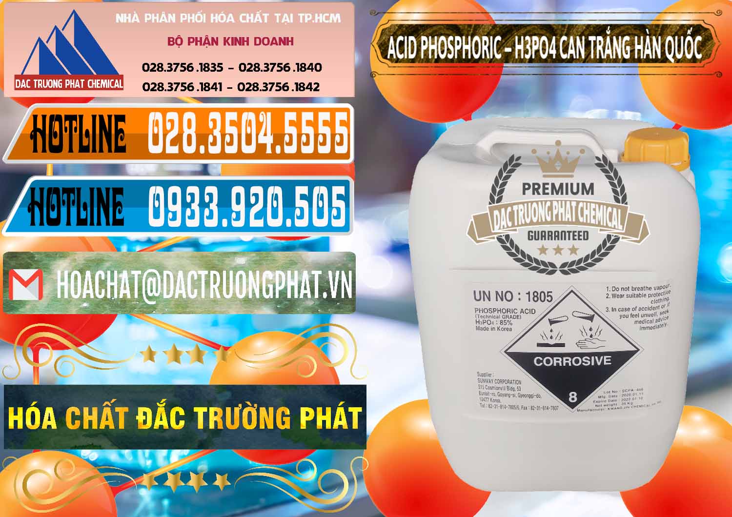 Phân phối ( bán ) Acid Phosphoric - Axit Phosphoric H3PO4 Can Trắng Hàn Quốc Korea - 0017 - Nhà phân phối _ cung cấp hóa chất tại TP.HCM - stmp.net