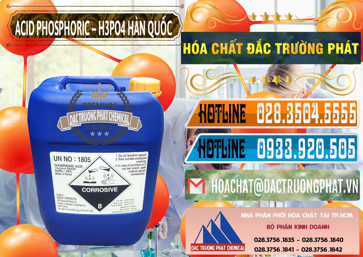 Công ty chuyên bán - phân phối Acid Phosphoric – H3PO4 85% Can Xanh Hàn Quốc Korea - 0016 - Nơi phân phối - nhập khẩu hóa chất tại TP.HCM - stmp.net