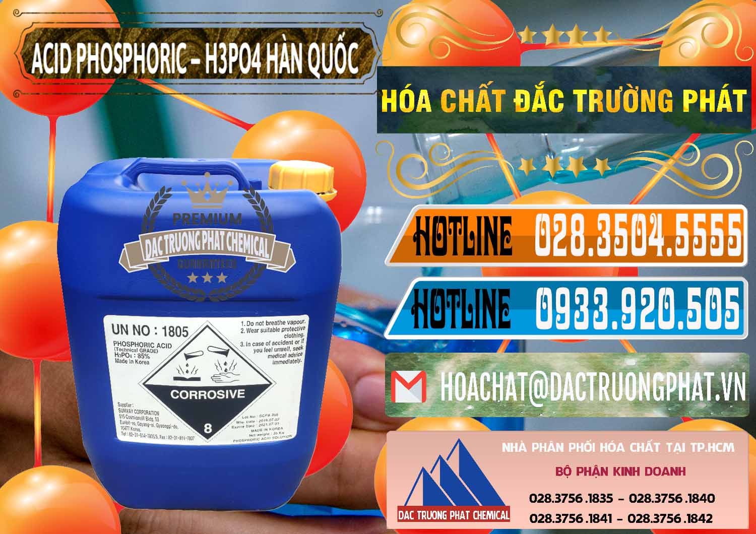 Nhà nhập khẩu & bán Acid Phosphoric – H3PO4 85% Can Xanh Hàn Quốc Korea - 0016 - Cty chuyên cung ứng ( phân phối ) hóa chất tại TP.HCM - stmp.net