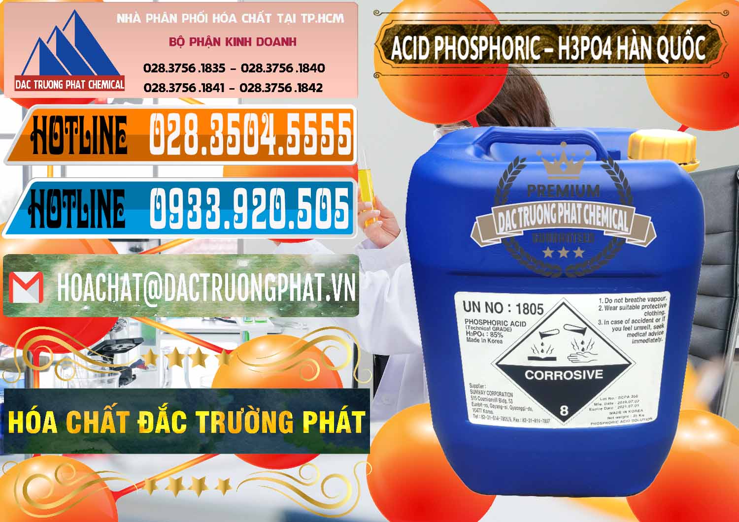 Đơn vị chuyên bán _ phân phối Acid Phosphoric – H3PO4 85% Can Xanh Hàn Quốc Korea - 0016 - Chuyên bán & phân phối hóa chất tại TP.HCM - stmp.net