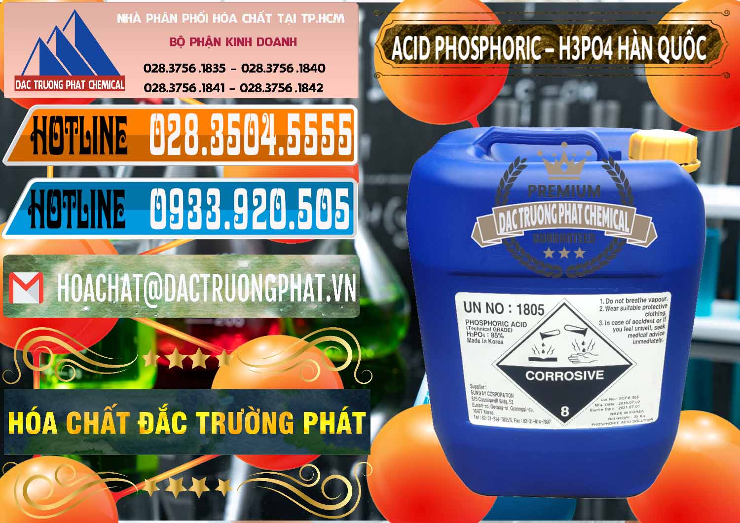 Công ty chuyên bán ( cung ứng ) Acid Phosphoric – H3PO4 85% Can Xanh Hàn Quốc Korea - 0016 - Nơi chuyên phân phối ( bán ) hóa chất tại TP.HCM - stmp.net