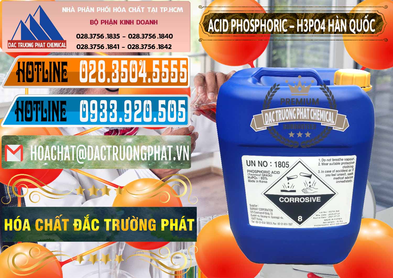 Công ty chuyên phân phối & bán Acid Phosphoric – H3PO4 85% Can Xanh Hàn Quốc Korea - 0016 - Đơn vị cung cấp ( nhập khẩu ) hóa chất tại TP.HCM - stmp.net