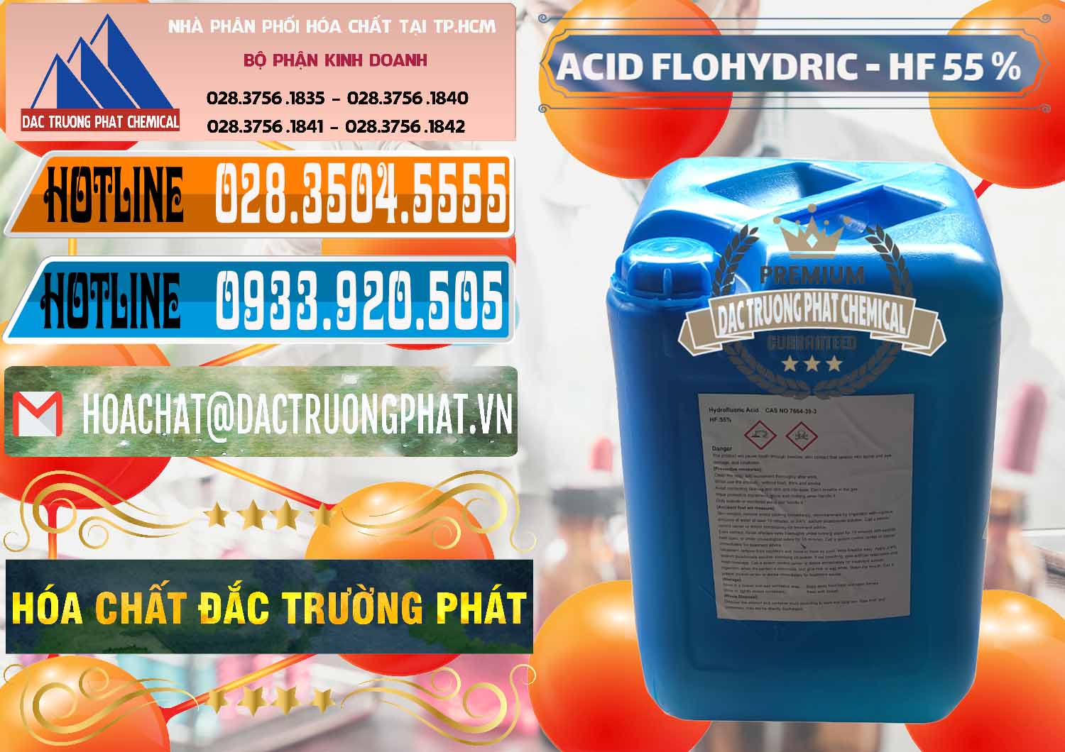 Cty kinh doanh và bán Axit HF - Acid HF 55% Can Xanh Trung Quốc China - 0080 - Đơn vị phân phối ( cung cấp ) hóa chất tại TP.HCM - stmp.net