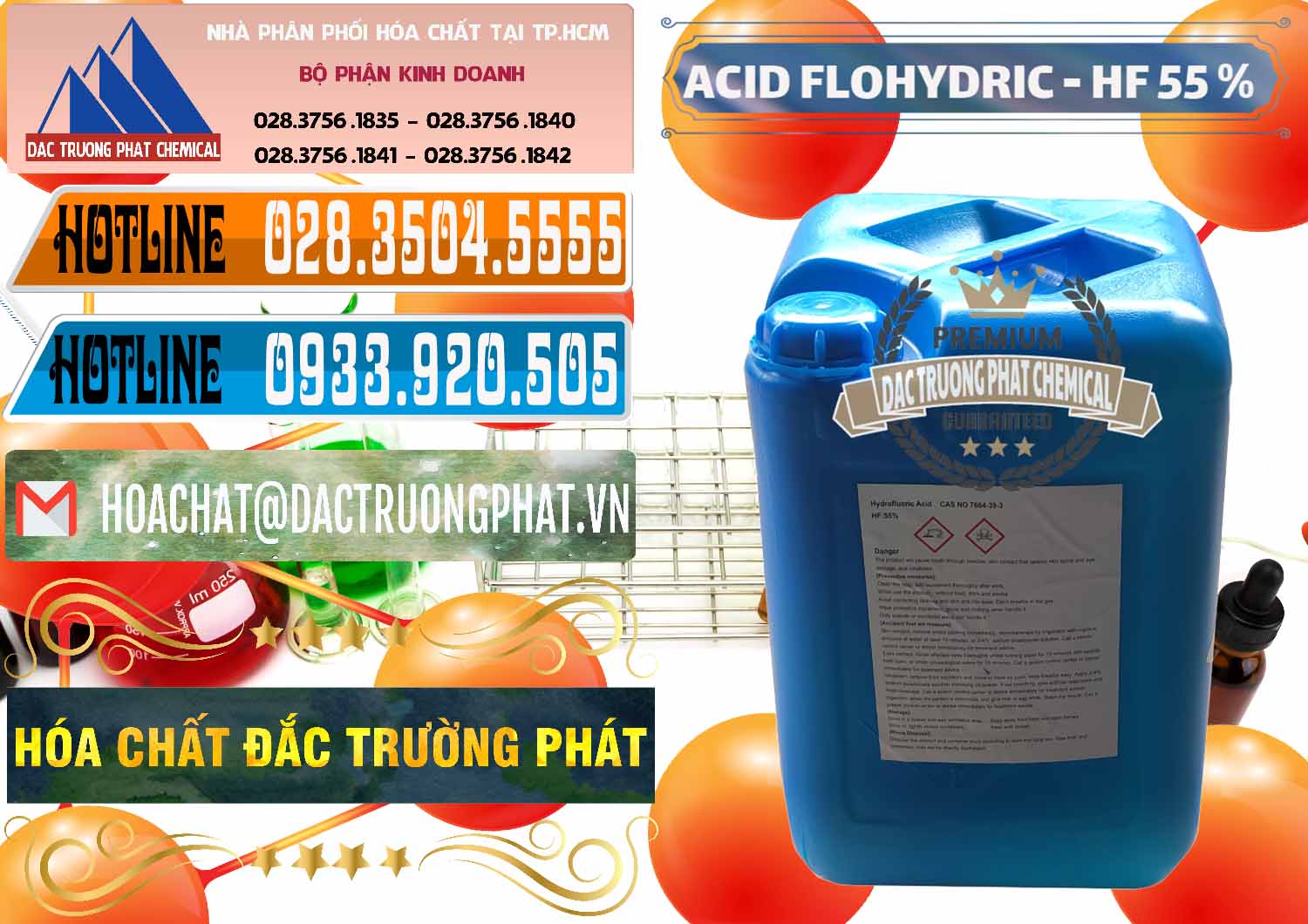 Nơi nhập khẩu ( bán ) Axit HF - Acid HF 55% Can Xanh Trung Quốc China - 0080 - Chuyên cung cấp - kinh doanh hóa chất tại TP.HCM - stmp.net