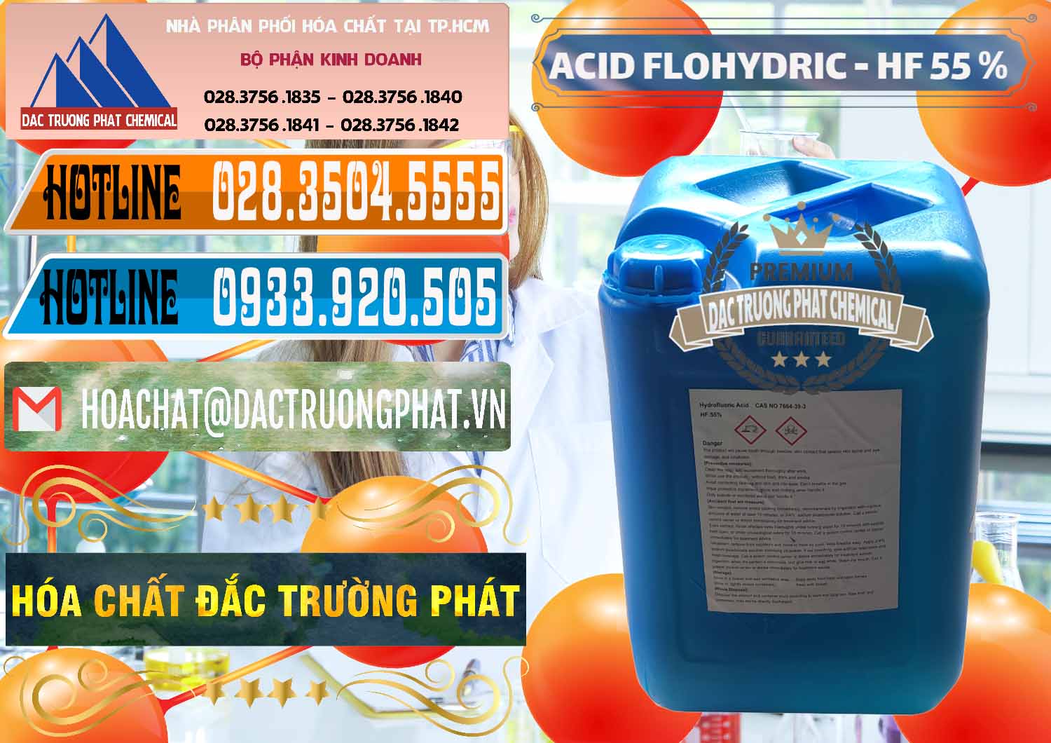 Cty kinh doanh và bán Axit HF - Acid HF 55% Can Xanh Trung Quốc China - 0080 - Công ty bán - phân phối hóa chất tại TP.HCM - stmp.net