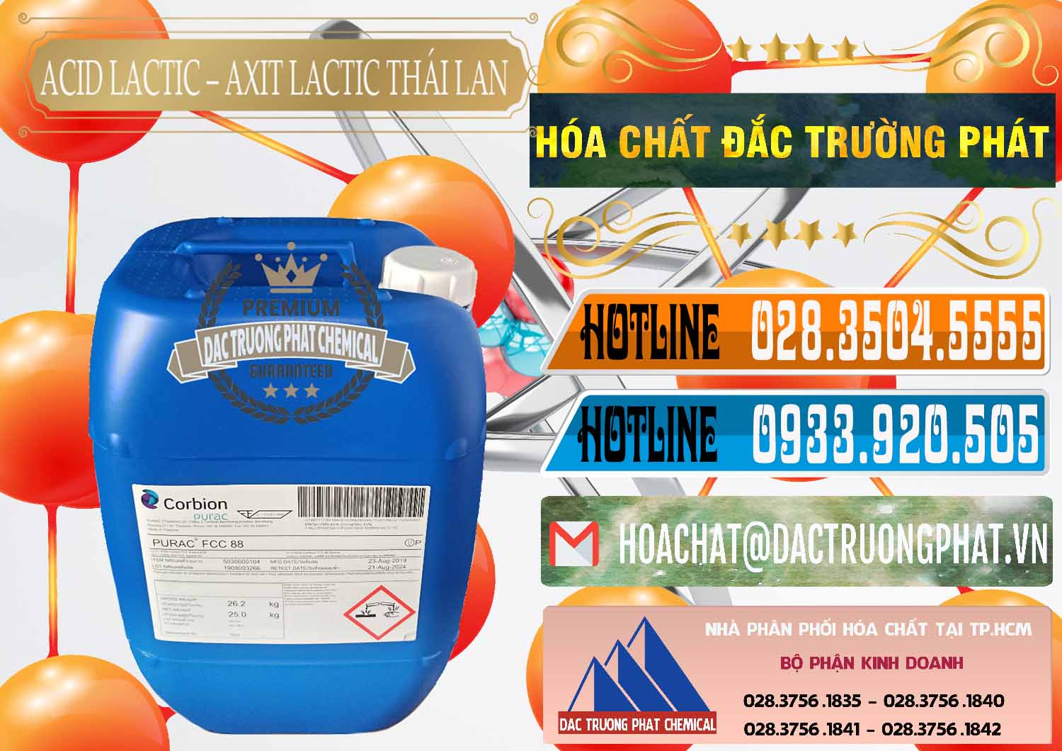 Đơn vị chuyên nhập khẩu và bán Acid Lactic – Axit Lactic Thái Lan Purac FCC 88 - 0012 - Cty chuyên nhập khẩu & phân phối hóa chất tại TP.HCM - stmp.net