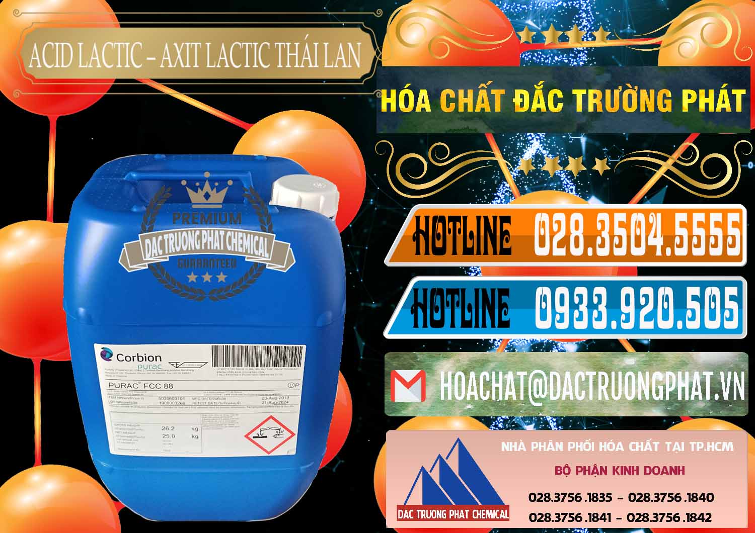 Công ty chuyên bán ( phân phối ) Acid Lactic – Axit Lactic Thái Lan Purac FCC 88 - 0012 - Nơi bán & cung cấp hóa chất tại TP.HCM - stmp.net