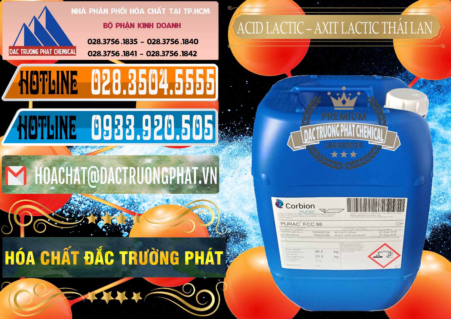 Cty kinh doanh & bán Acid Lactic – Axit Lactic Thái Lan Purac FCC 88 - 0012 - Cty nhập khẩu ( cung cấp ) hóa chất tại TP.HCM - stmp.net