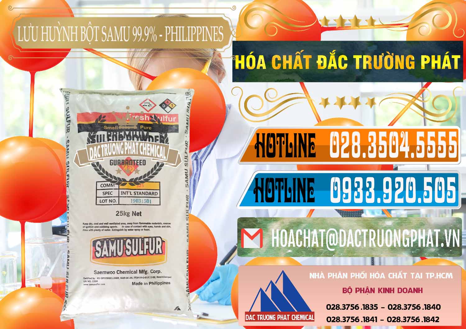 Nơi chuyên bán ( phân phối ) Lưu huỳnh Bột - Sulfur Powder Samu Philippines - 0201 - Đơn vị bán - cung cấp hóa chất tại TP.HCM - stmp.net