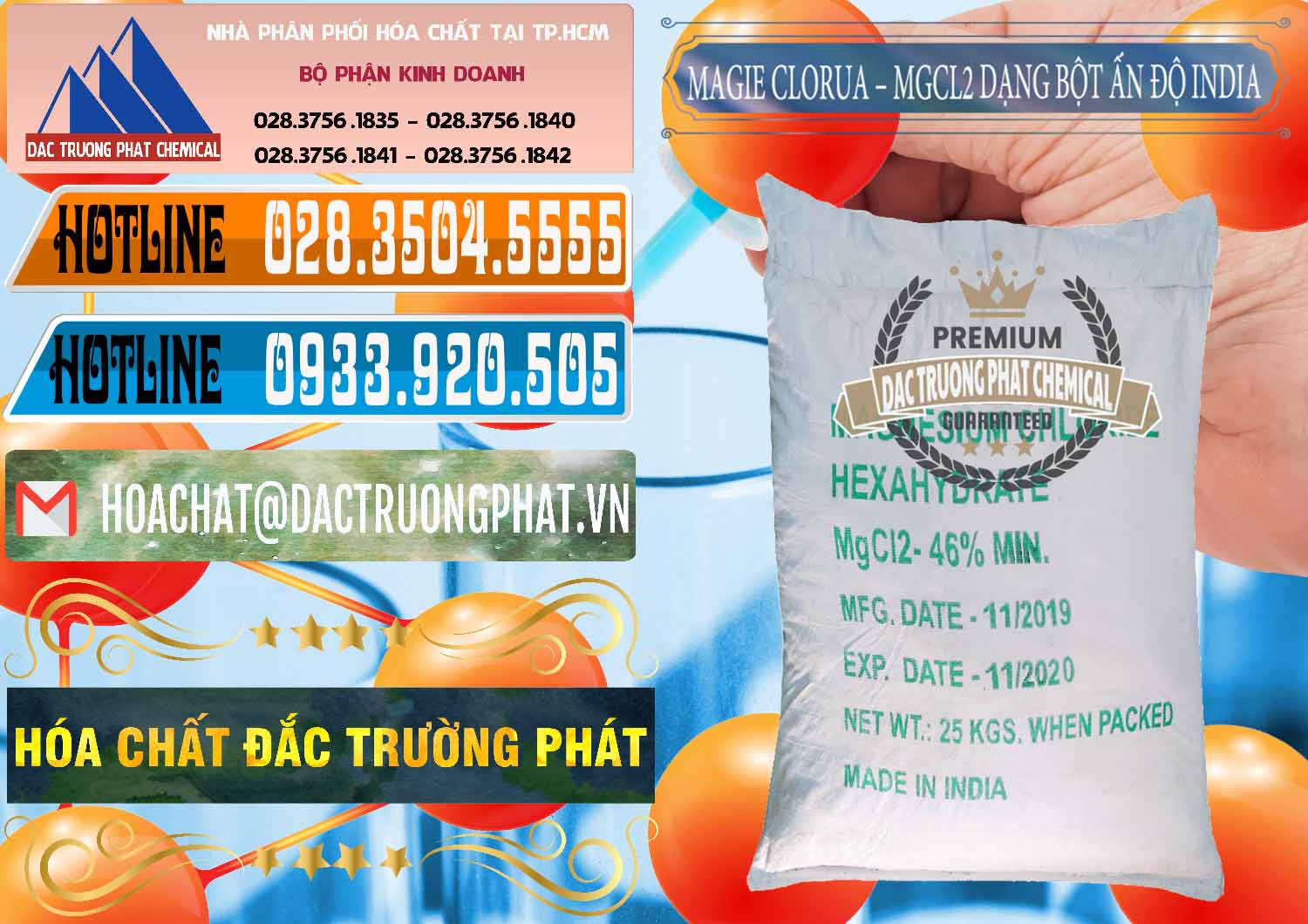 Đơn vị chuyên bán ( cung cấp ) Magie Clorua – MGCL2 96% Dạng Bột Ấn Độ India - 0206 - Chuyên phân phối ( bán ) hóa chất tại TP.HCM - stmp.net