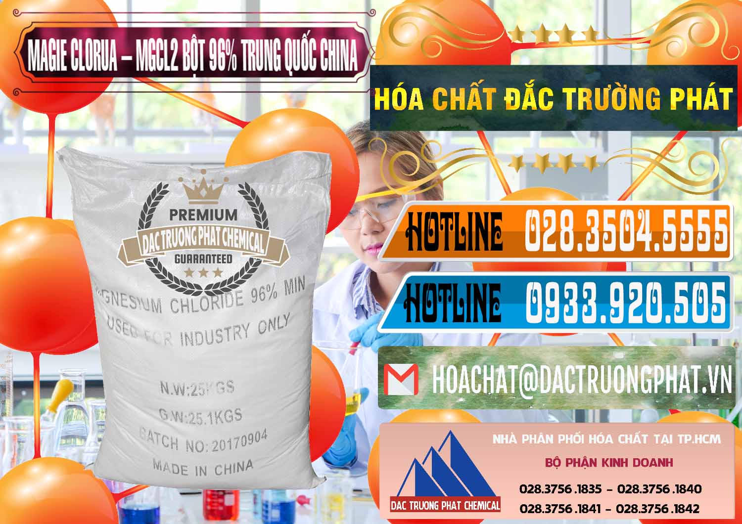 Cty chuyên cung cấp và bán Magie Clorua – MGCL2 96% Dạng Bột Bao Chữ Đen Trung Quốc China - 0205 - Cty chuyên kinh doanh và cung cấp hóa chất tại TP.HCM - stmp.net