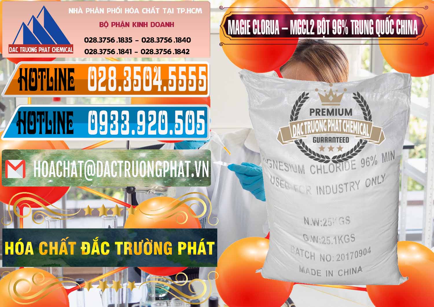 Cty phân phối _ bán Magie Clorua – MGCL2 96% Dạng Bột Bao Chữ Đen Trung Quốc China - 0205 - Nhà cung ứng & phân phối hóa chất tại TP.HCM - stmp.net