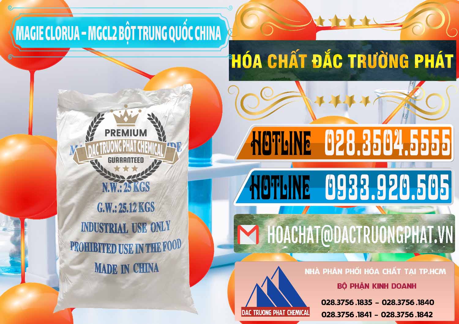 Nơi chuyên cung ứng - bán Magie Clorua – MGCL2 96% Dạng Bột Bao Chữ Xanh Trung Quốc China - 0207 - Cty bán và phân phối hóa chất tại TP.HCM - stmp.net