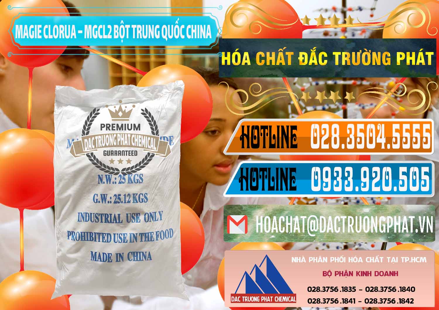 Công ty cung cấp - bán Magie Clorua – MGCL2 96% Dạng Bột Bao Chữ Xanh Trung Quốc China - 0207 - Nơi phân phối - nhập khẩu hóa chất tại TP.HCM - stmp.net