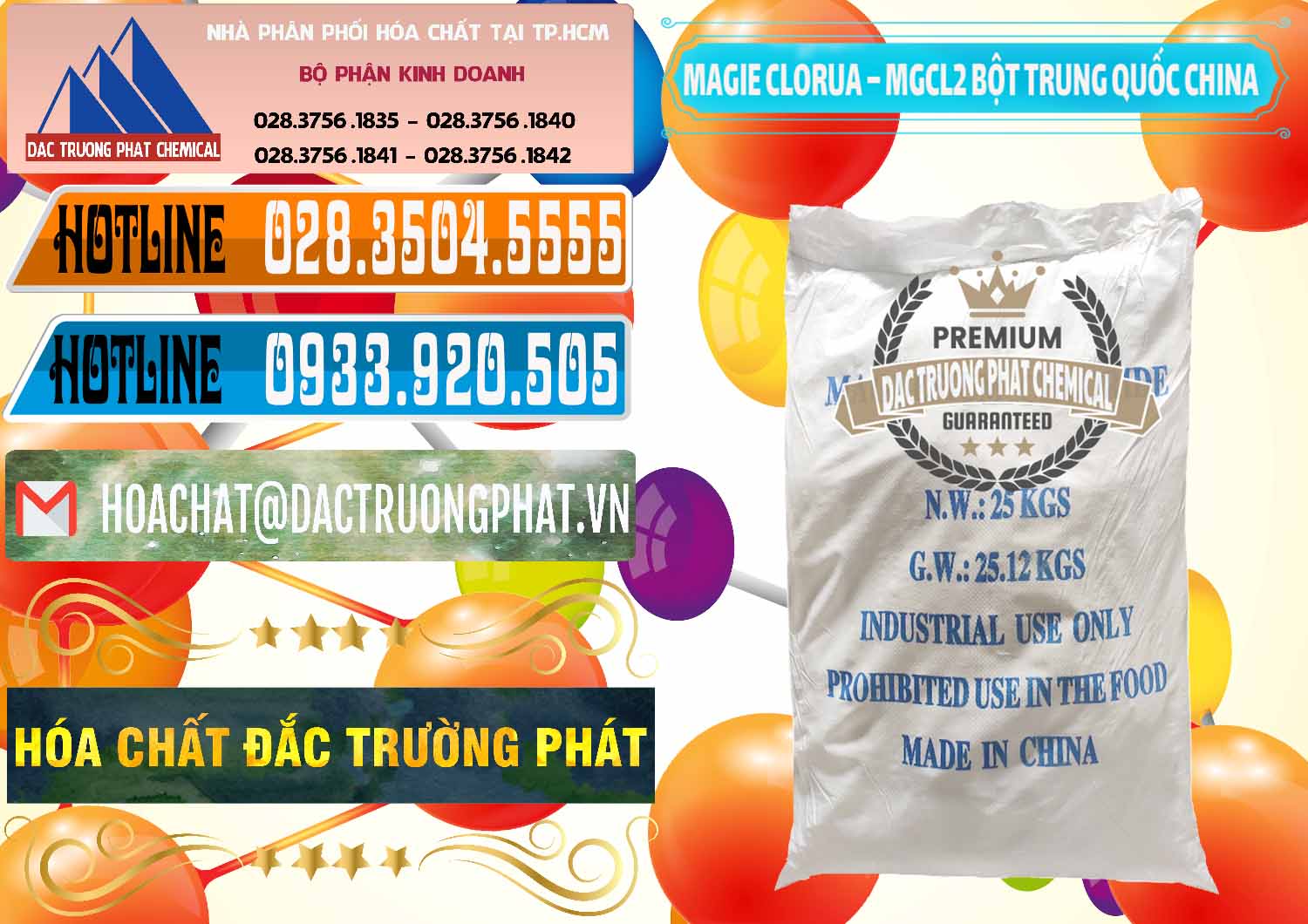 Công ty chuyên nhập khẩu & bán Magie Clorua – MGCL2 96% Dạng Bột Bao Chữ Xanh Trung Quốc China - 0207 - Nơi chuyên bán & cung cấp hóa chất tại TP.HCM - stmp.net