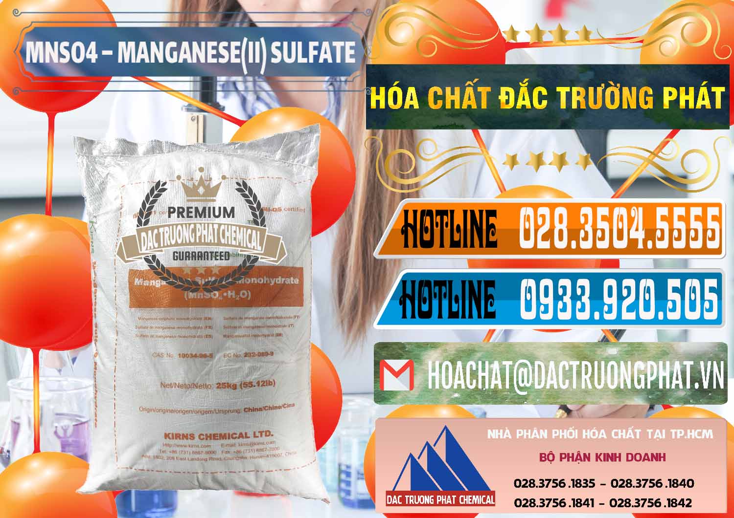 Nhà cung cấp × bán hóa chất MnSO4 — MnSO4 Sunphat Monohydrate Kirns Trung Quốc China tại TP.HCM Cung ứng _ bán MNSO4 – Manganese (II) Sulfate Kirns Trung Quốc China - 0095 - Đơn vị cung cấp và phân phối hóa chất tại TP.HCM - stmp.net