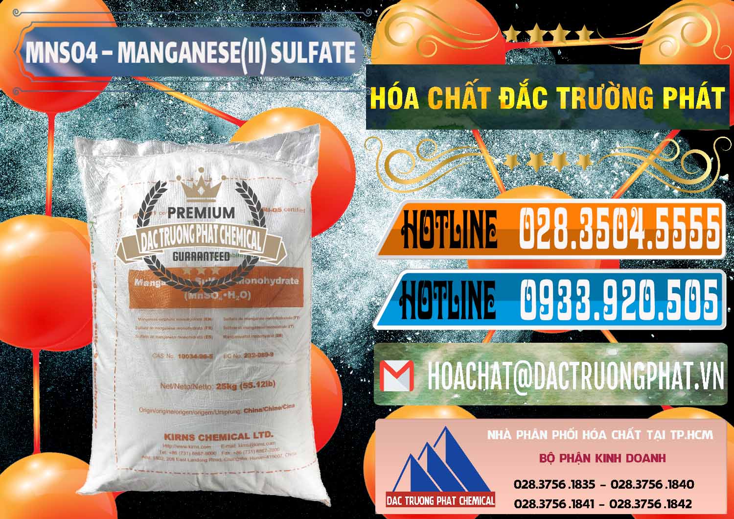 Nơi chuyên cung cấp ( bán ) MNSO4 – Manganese (II) Sulfate Kirns Trung Quốc China - 0095 - Cty chuyên cung cấp ( kinh doanh ) hóa chất tại TP.HCM - stmp.net