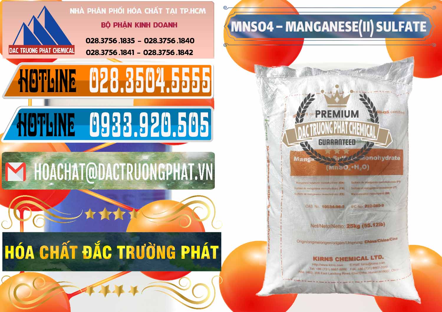 Cty cung cấp & bán MNSO4 – Manganese (II) Sulfate Kirns Trung Quốc China - 0095 - Cty bán & phân phối hóa chất tại TP.HCM - stmp.net