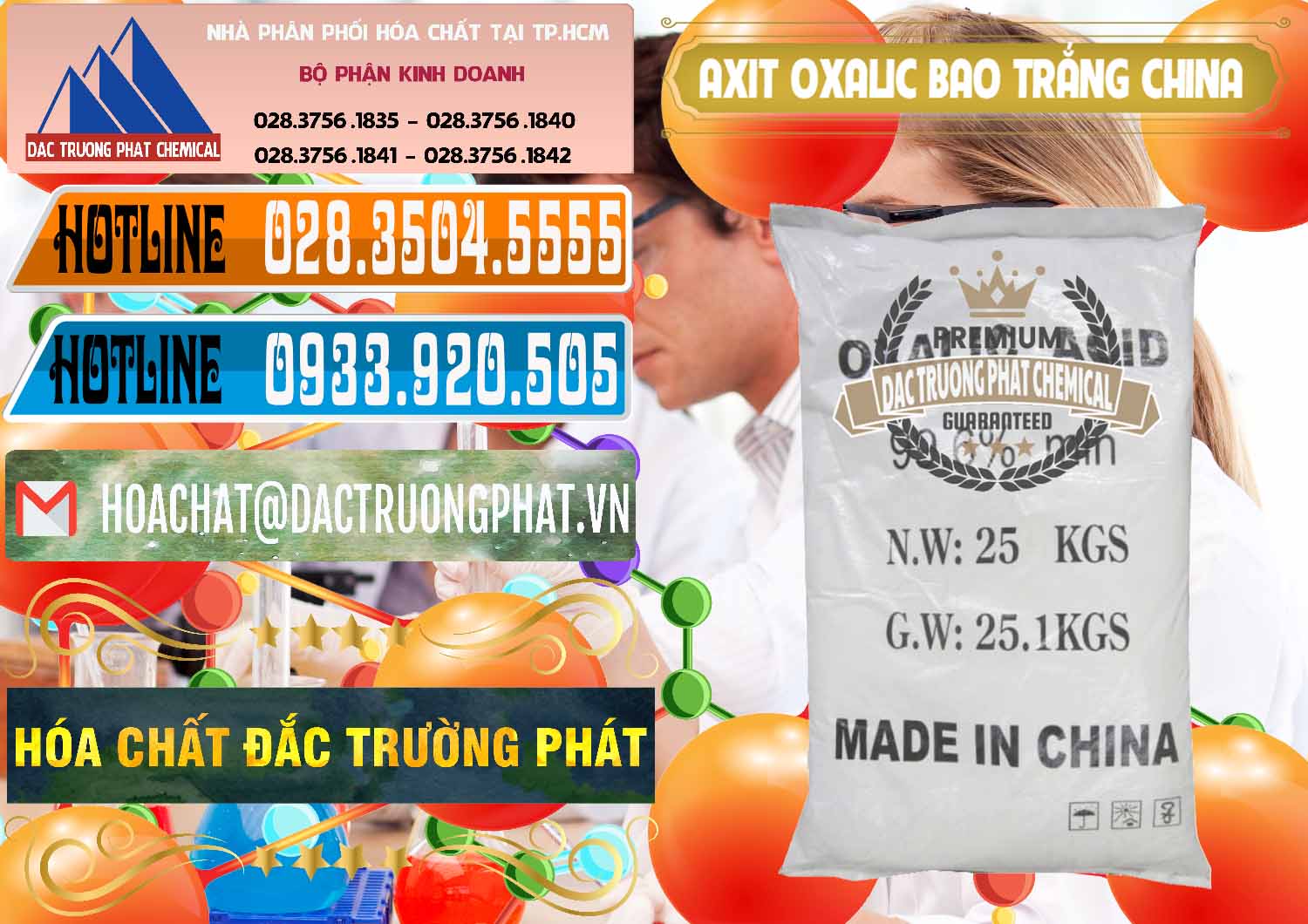 Cty cung cấp _ bán Acid Oxalic – Axit Oxalic 99.6% Bao Trắng Trung Quốc China - 0270 - Chuyên bán & cung cấp hóa chất tại TP.HCM - stmp.net
