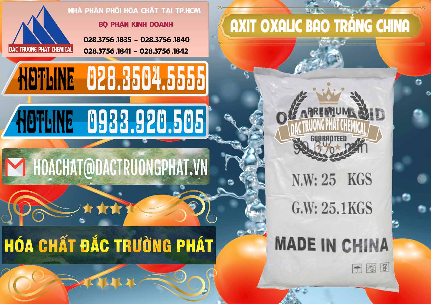Cty chuyên bán & cung ứng Acid Oxalic – Axit Oxalic 99.6% Bao Trắng Trung Quốc China - 0270 - Chuyên phân phối ( nhập khẩu ) hóa chất tại TP.HCM - stmp.net