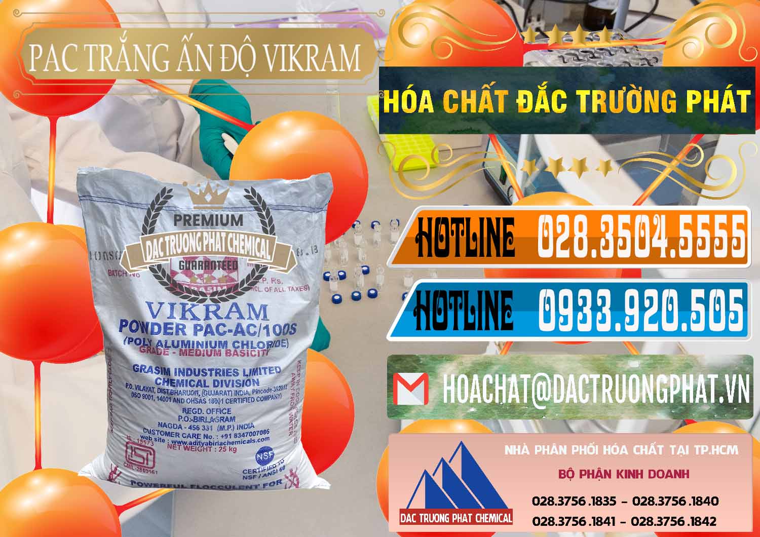 Bán < phân phối Poly Aluminium Chloride & Bột Phèn PAC Trắng Vikram White Ấn Độ India Cty chuyên nhập khẩu - bán PAC - Polyaluminium Chloride Ấn Độ India Vikram - 0120 - Nơi cung cấp ( kinh doanh ) hóa chất tại TP.HCM - stmp.net