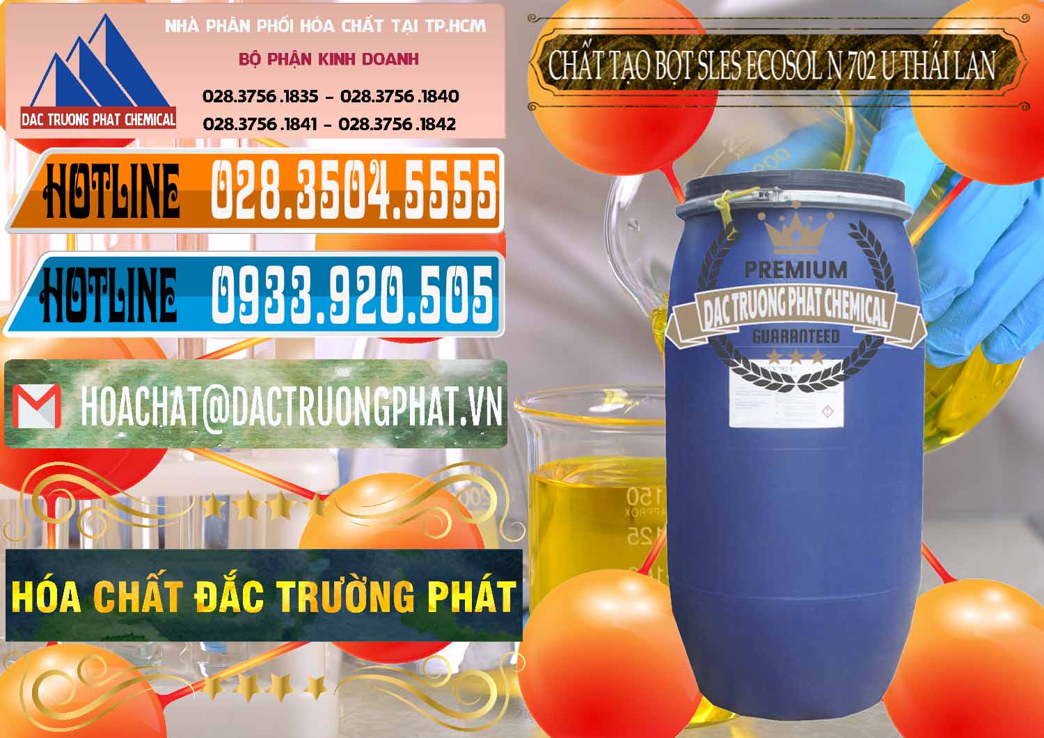 Công ty cung ứng & bán Chất Tạo Bọt Sles - Sodium Lauryl Ether Sulphate Ecosol N 702 U Thái Lan - 0254 - Nhà nhập khẩu - phân phối hóa chất tại TP.HCM - stmp.net