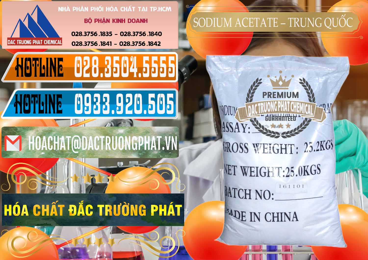 Nơi chuyên phân phối - bán Sodium Acetate - Natri Acetate Trung Quốc China - 0134 - Đơn vị cung cấp ( kinh doanh ) hóa chất tại TP.HCM - stmp.net