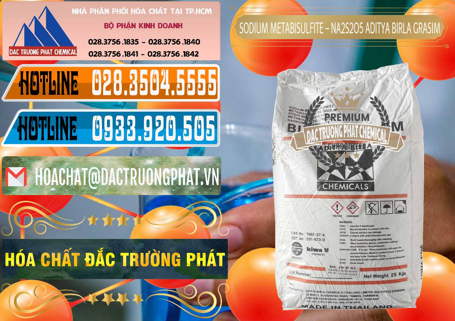 Nơi cung ứng & bán Sodium Metabisulfite - NA2S2O5 Thái Lan Aditya Birla Grasim - 0144 - Chuyên phân phối _ cung cấp hóa chất tại TP.HCM - stmp.net