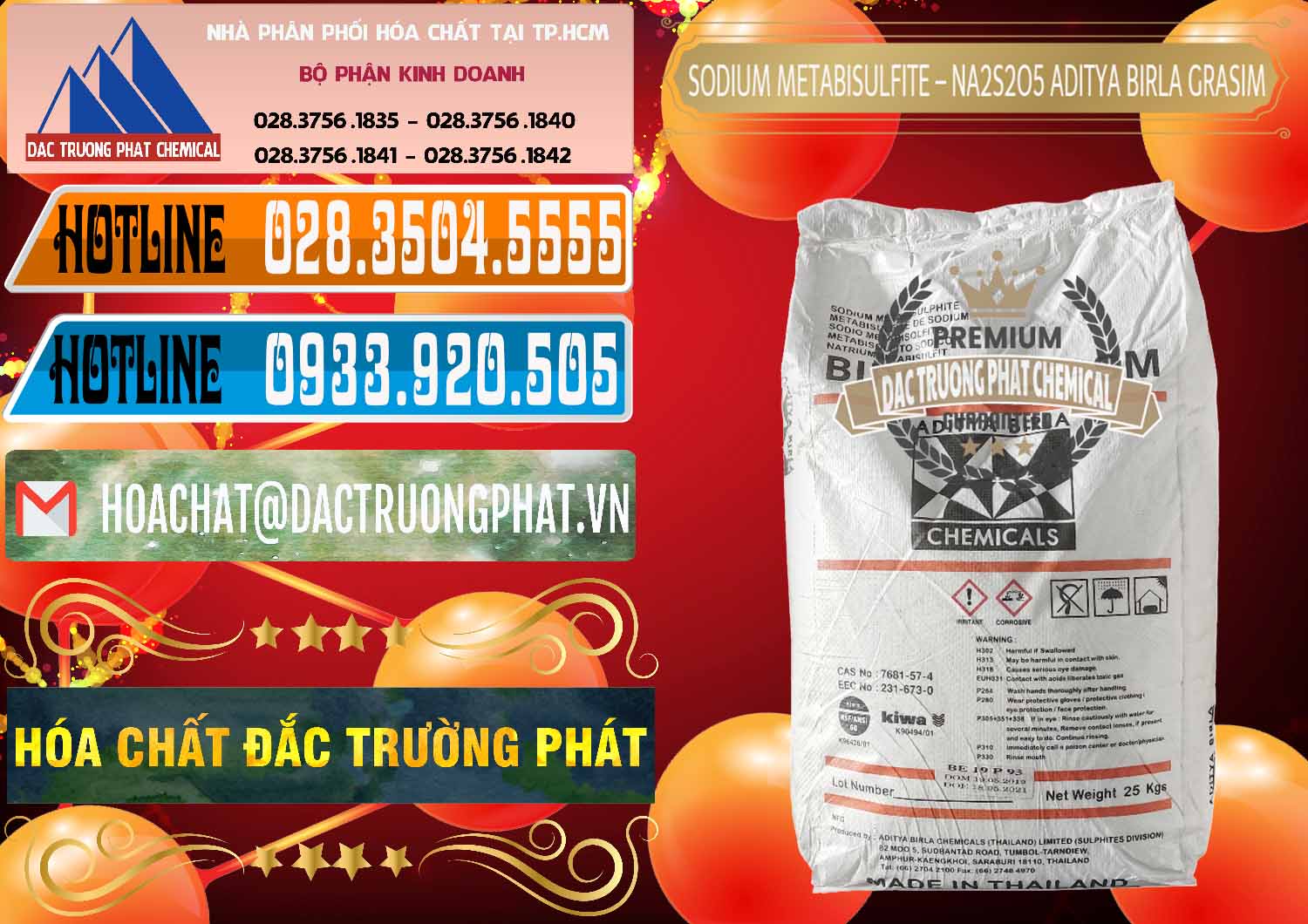 Công ty chuyên phân phối và bán Sodium Metabisulfite - NA2S2O5 Thái Lan Aditya Birla Grasim - 0144 - Nơi nhập khẩu ( phân phối ) hóa chất tại TP.HCM - stmp.net