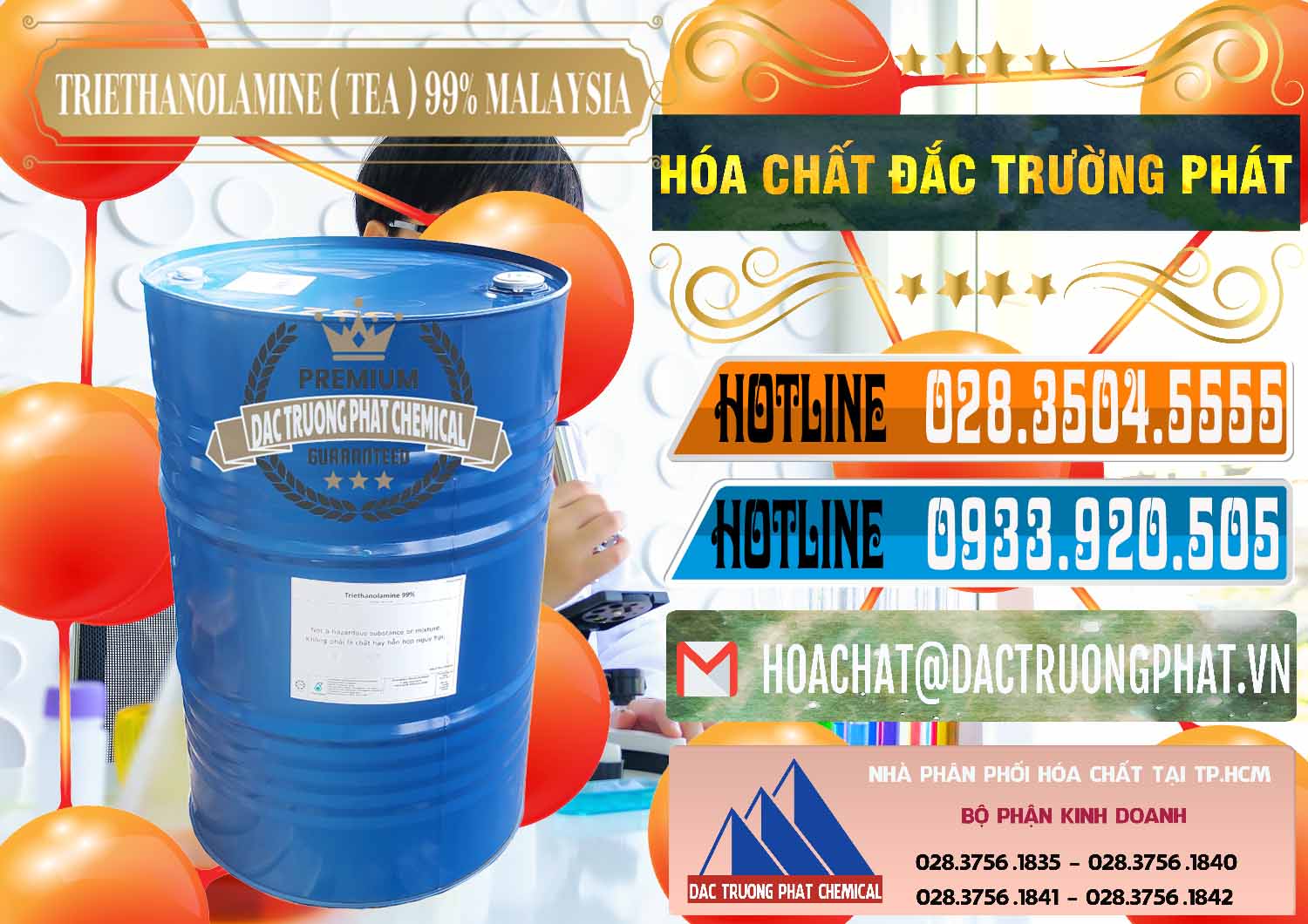 Nơi chuyên nhập khẩu - bán TEA - Triethanolamine 99% Mã Lai Malaysia - 0323 - Đơn vị chuyên bán - cung cấp hóa chất tại TP.HCM - stmp.net