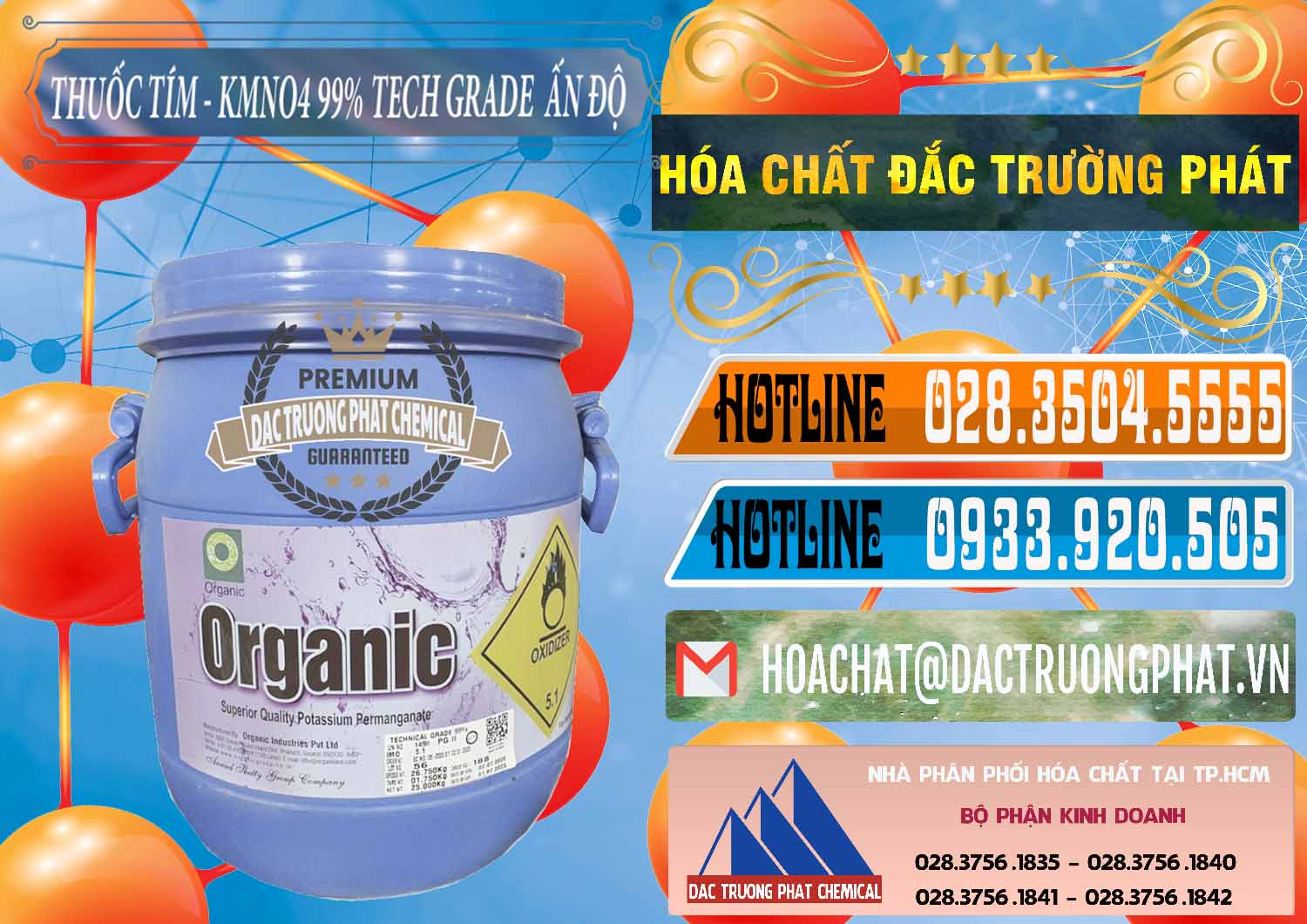 Nhập khẩu và bán Thuốc Tím - KMNO4 99% Organic Group Ấn Độ India - 0250 - Đơn vị chuyên cung cấp - bán hóa chất tại TP.HCM - stmp.net