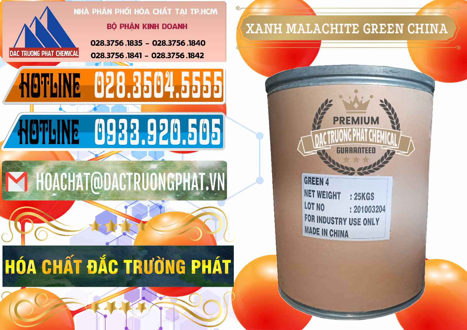 Nhập khẩu và bán Xanh Malachite Green Trung Quốc China - 0325 - Công ty chuyên nhập khẩu và cung cấp hóa chất tại TP.HCM - stmp.net